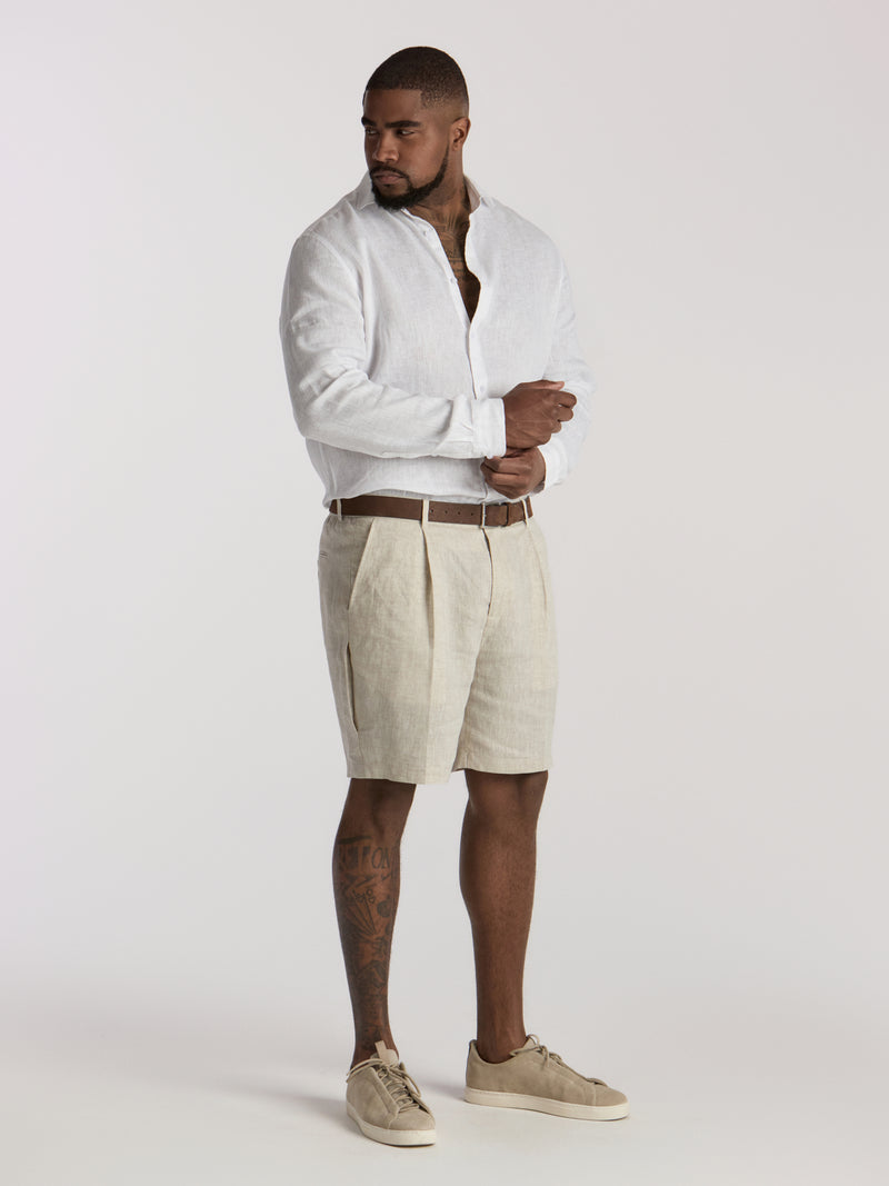 Hercules Linen Shorts - Natural