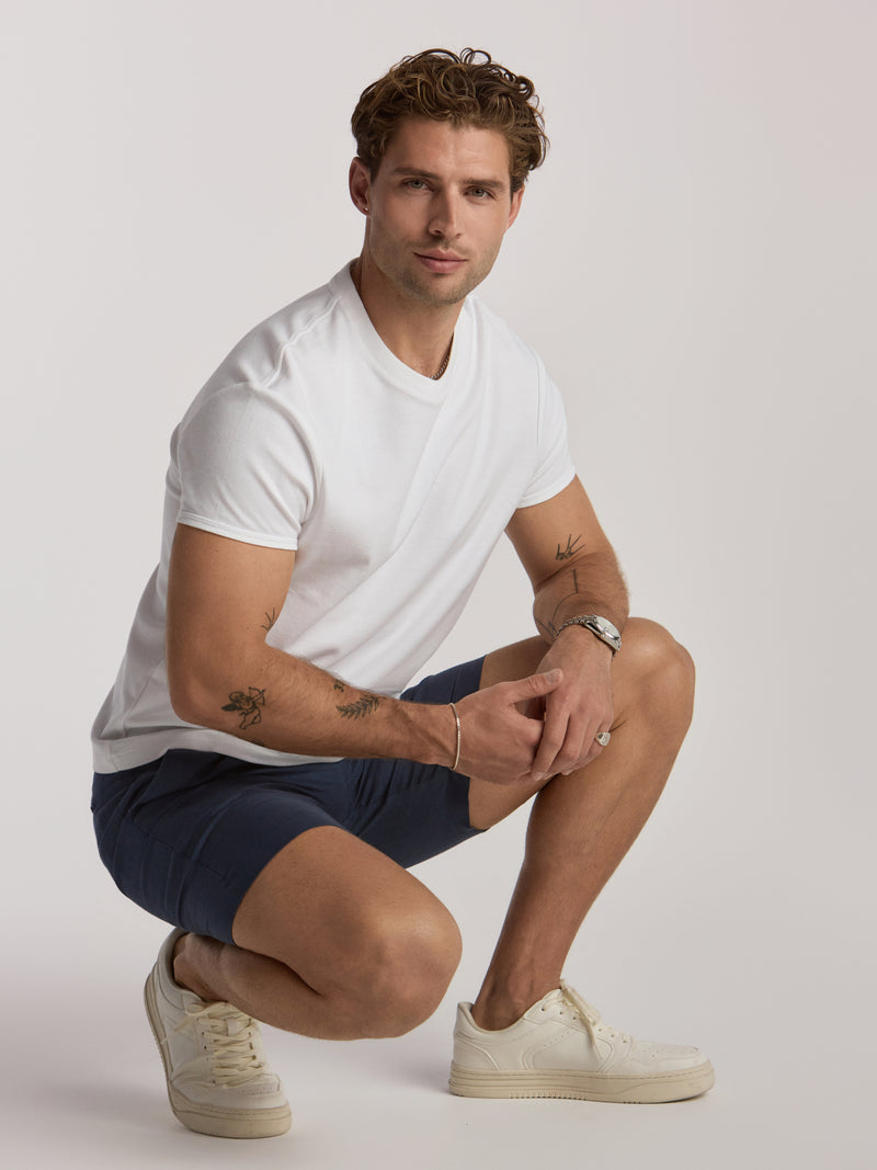 Poseidon/Apollo Linen Shorts - Navy