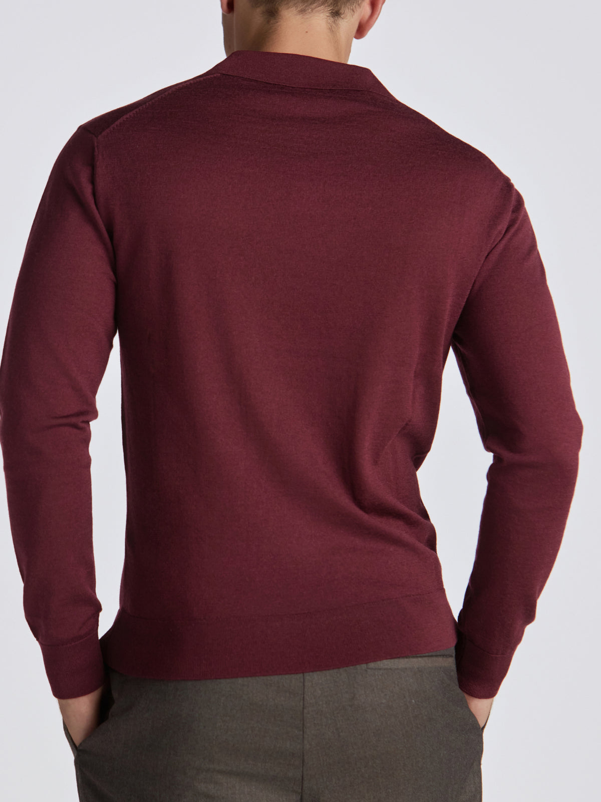 Poseidon Merino Wool Polo - Burgundy