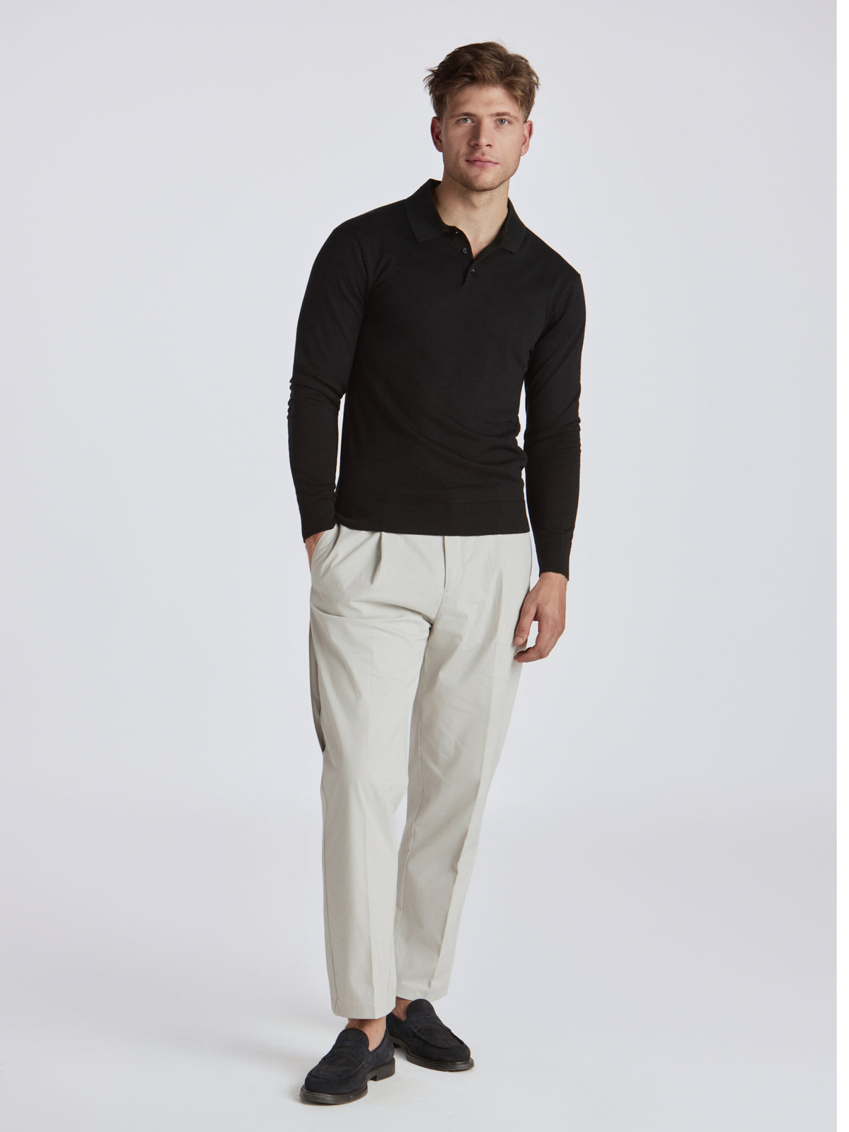 Apollo Merino Wool Polo - Black