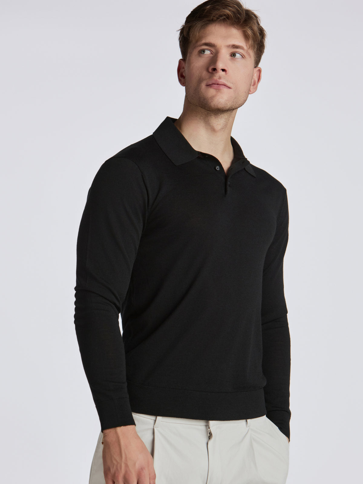 Apollo Merino Wool Polo - Black