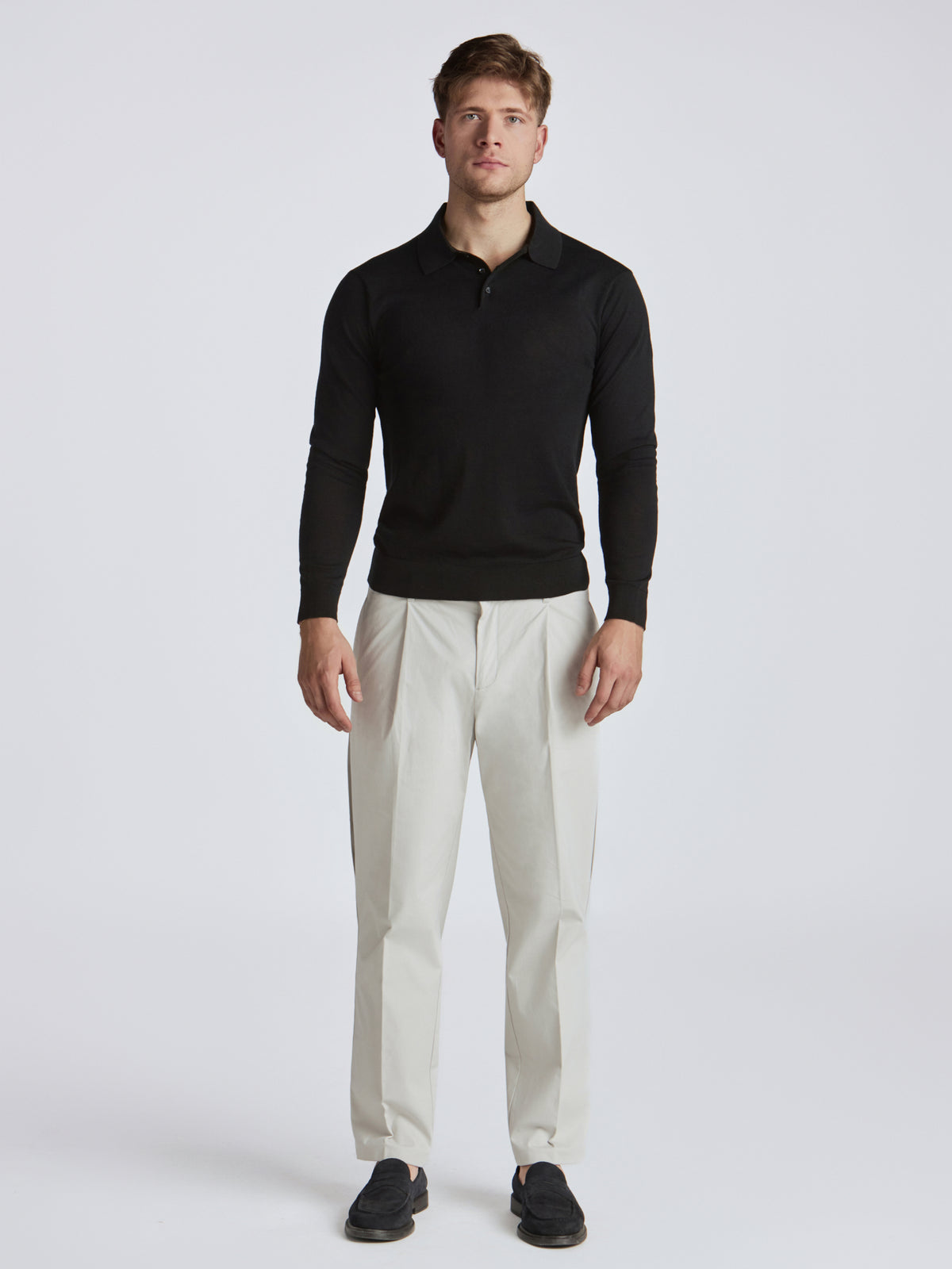 Apollo Merino Wool Polo - Black