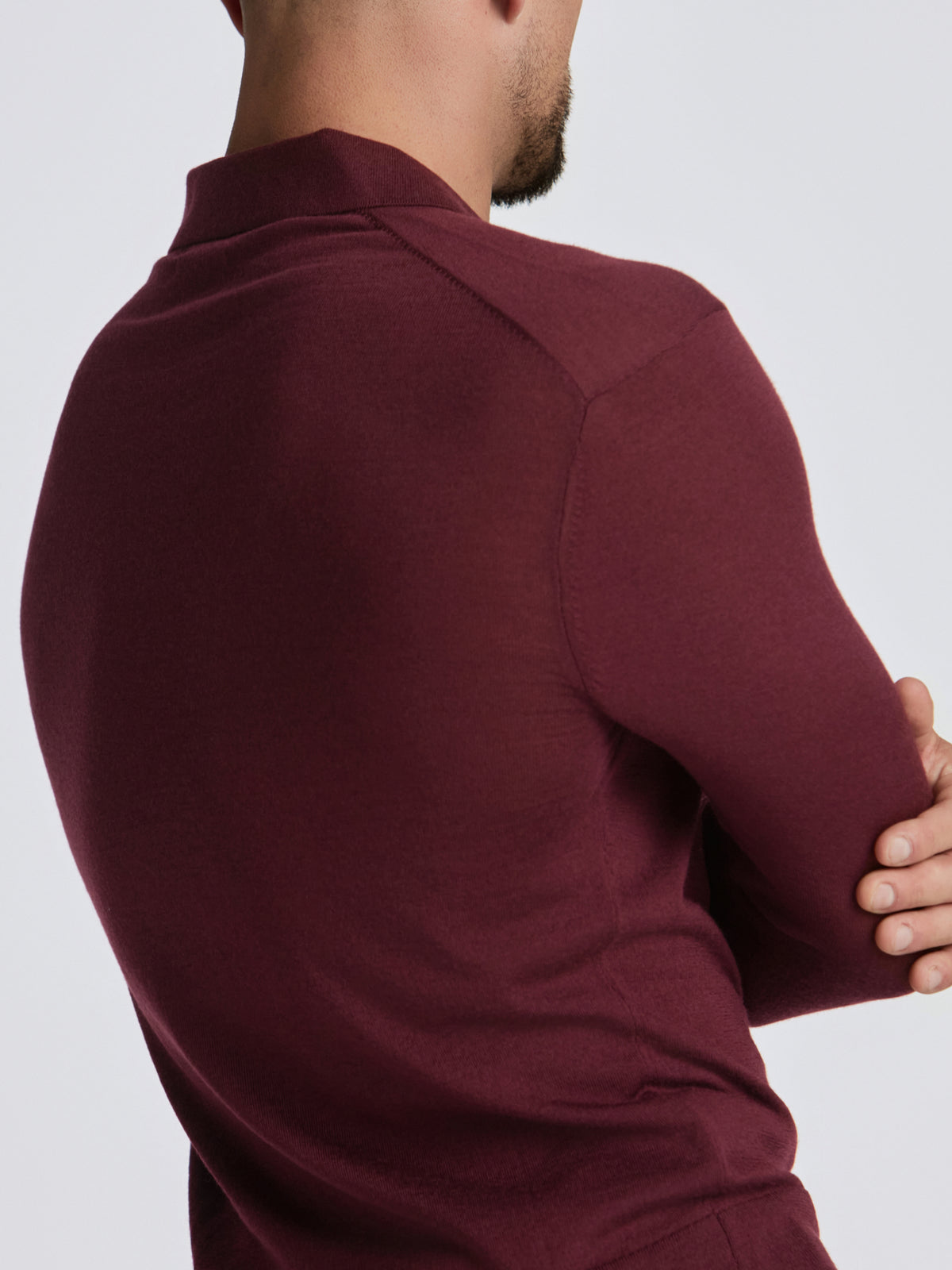 Apollo Merino Wool Polo - Burgundy