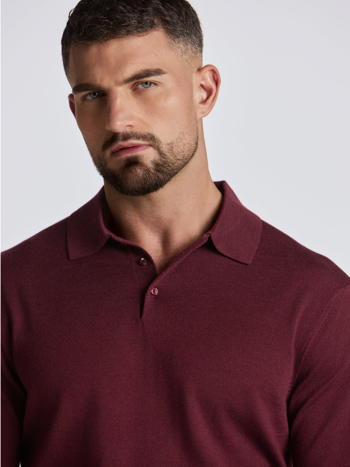 Apollo Merino Wool Polo - Burgundy