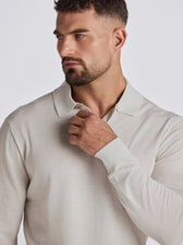 Apollo Merino Wool Polo - Stone Mouline