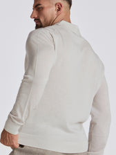 Apollo Merino Wool Polo - Stone Mouline