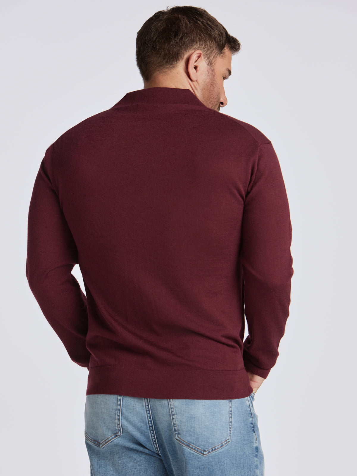 Hercules Merino Wool Polo - Burgundy