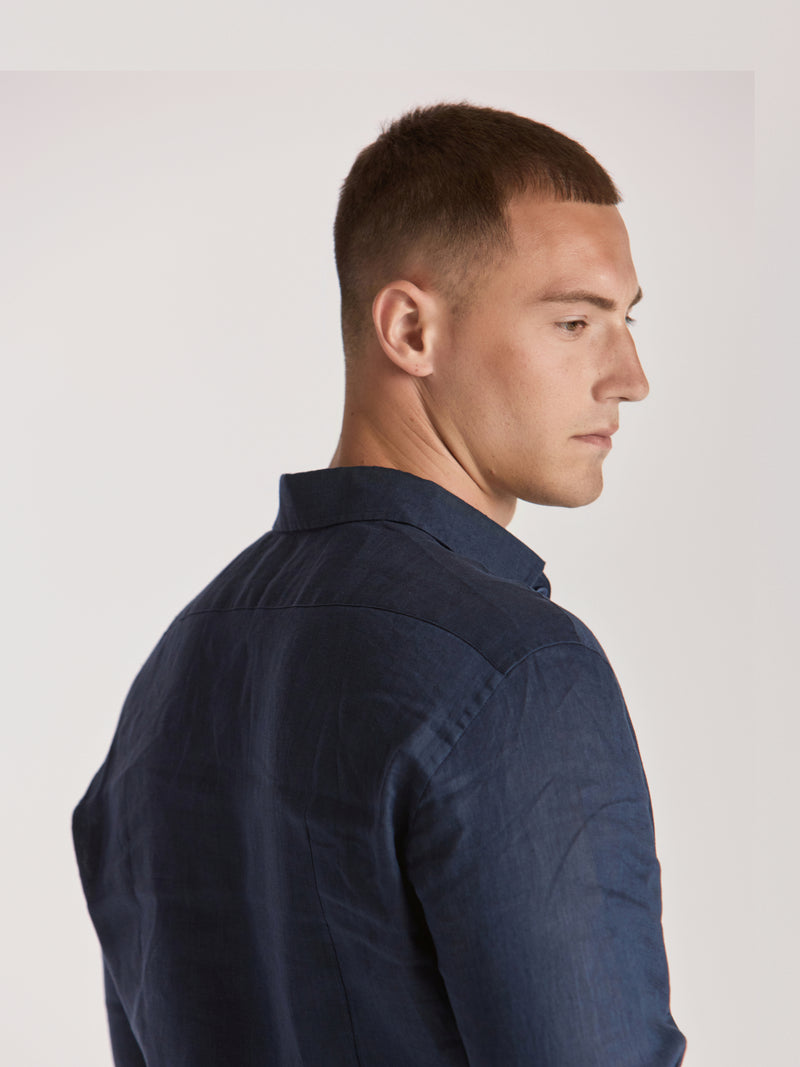 Apollo Linen Shirt - Navy