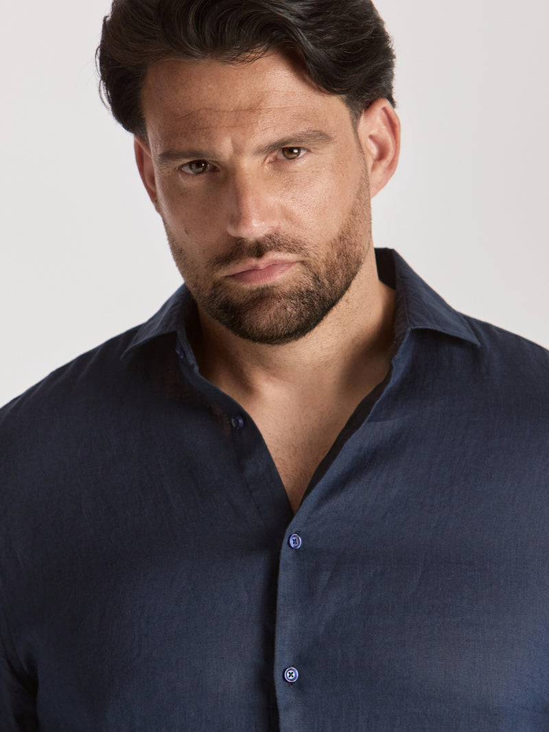 Hercules Linen Shirt - Navy