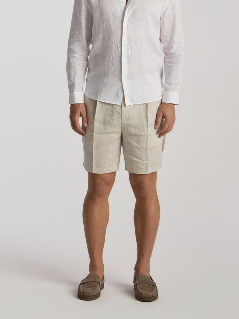 Poseidon/Apollo Linen Shorts - Natural
