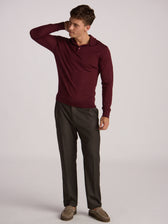 Poseidon Merino Wool Polo - Burgundy
