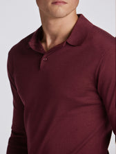 Poseidon Merino Wool Polo - Burgundy