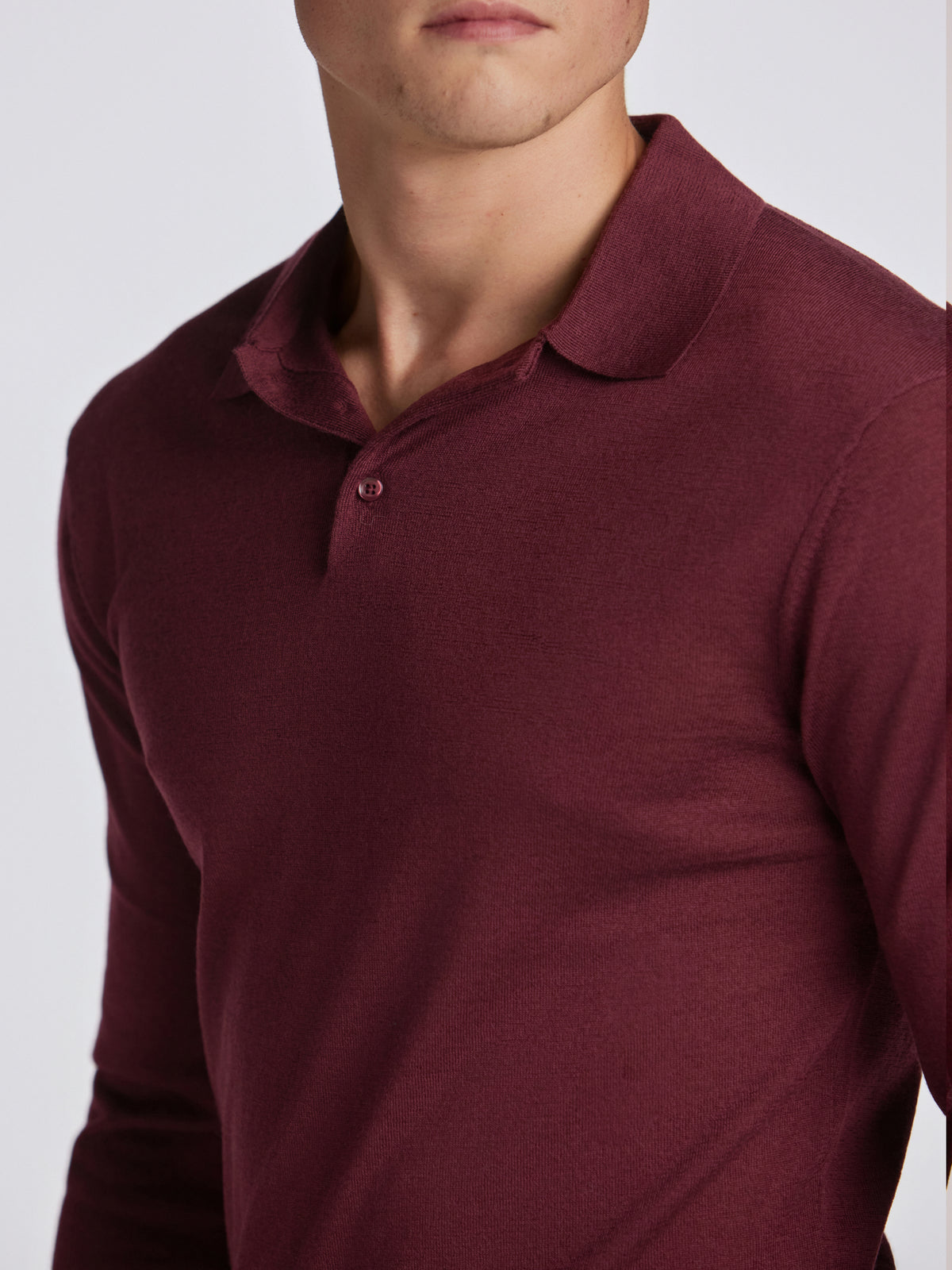 Poseidon Merino Wool Polo - Burgundy