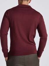 Poseidon Merino Wool Polo - Burgundy
