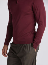 Poseidon Merino Wool Polo - Burgundy