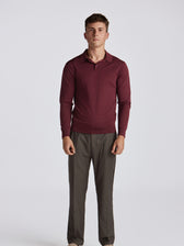Poseidon Merino Wool Polo - Burgundy