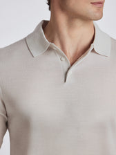 Poseidon Merino Wool Polo - Stone Mouline
