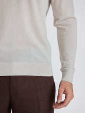Poseidon Merino Wool Polo - Stone Mouline