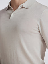 Poseidon Merino Wool Polo - Stone Mouline