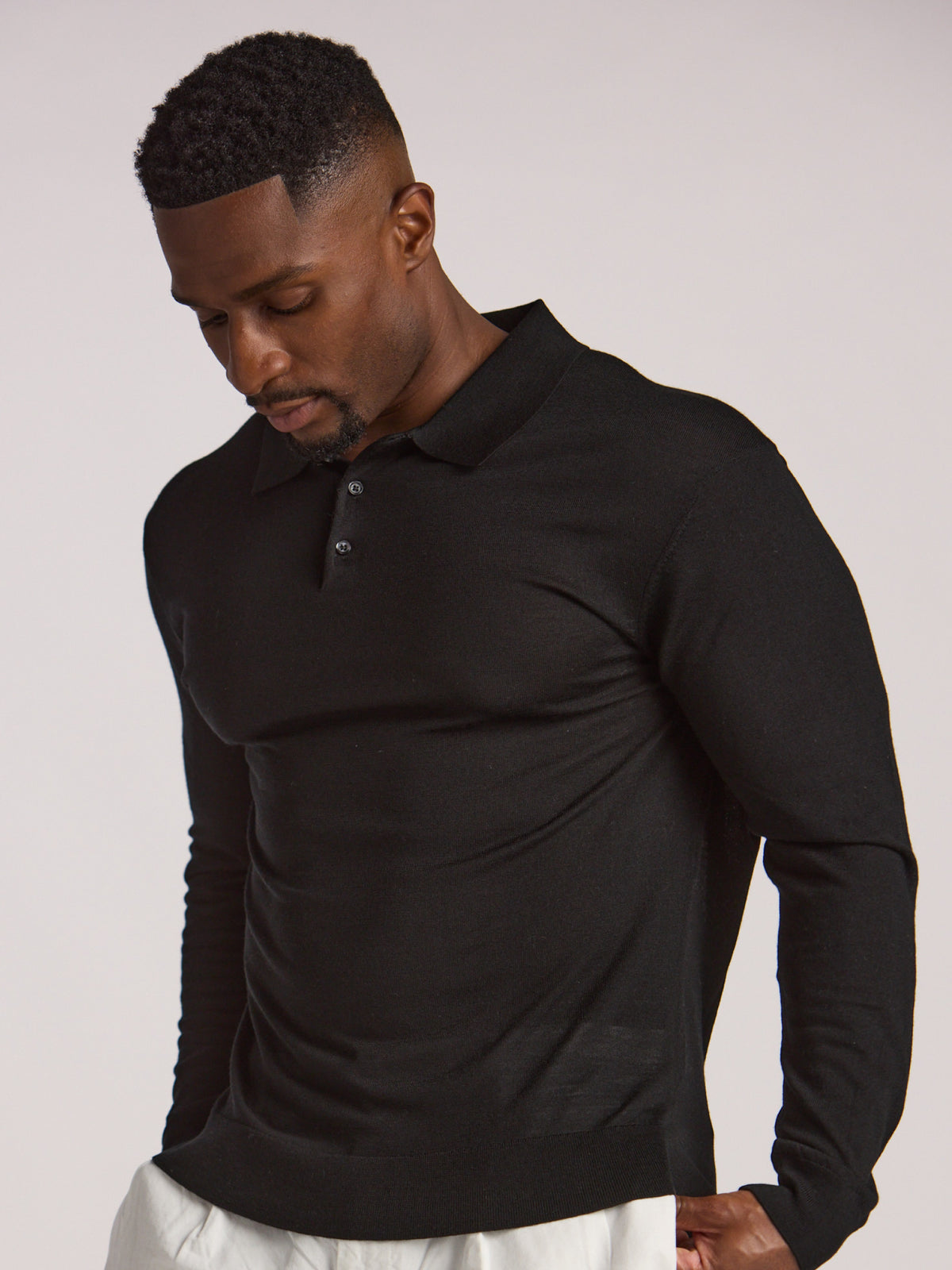 Zeus Merino Wool Polo - Black