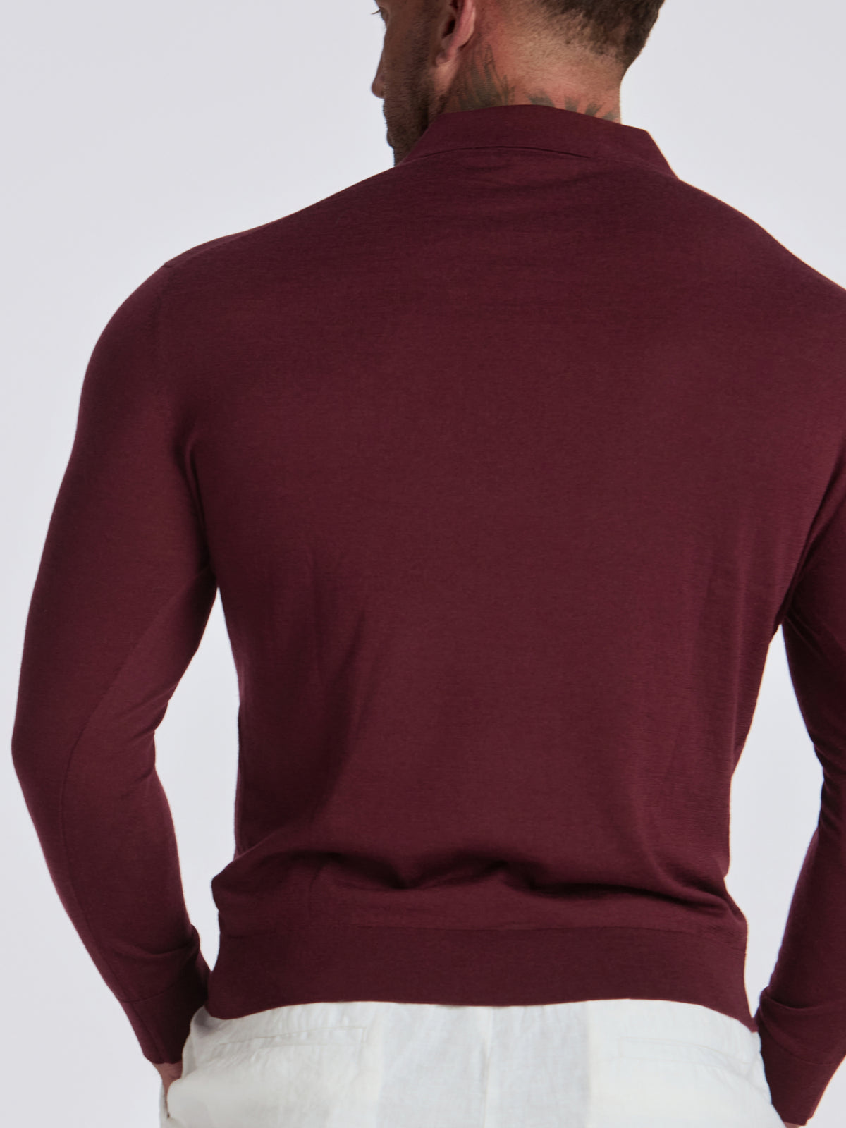 Zeus Merino Wool Polo - Burgundy