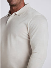 Zeus Merino Wool Polo - Stone Mouline