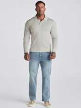 Zeus Merino Wool Polo - Stone Mouline